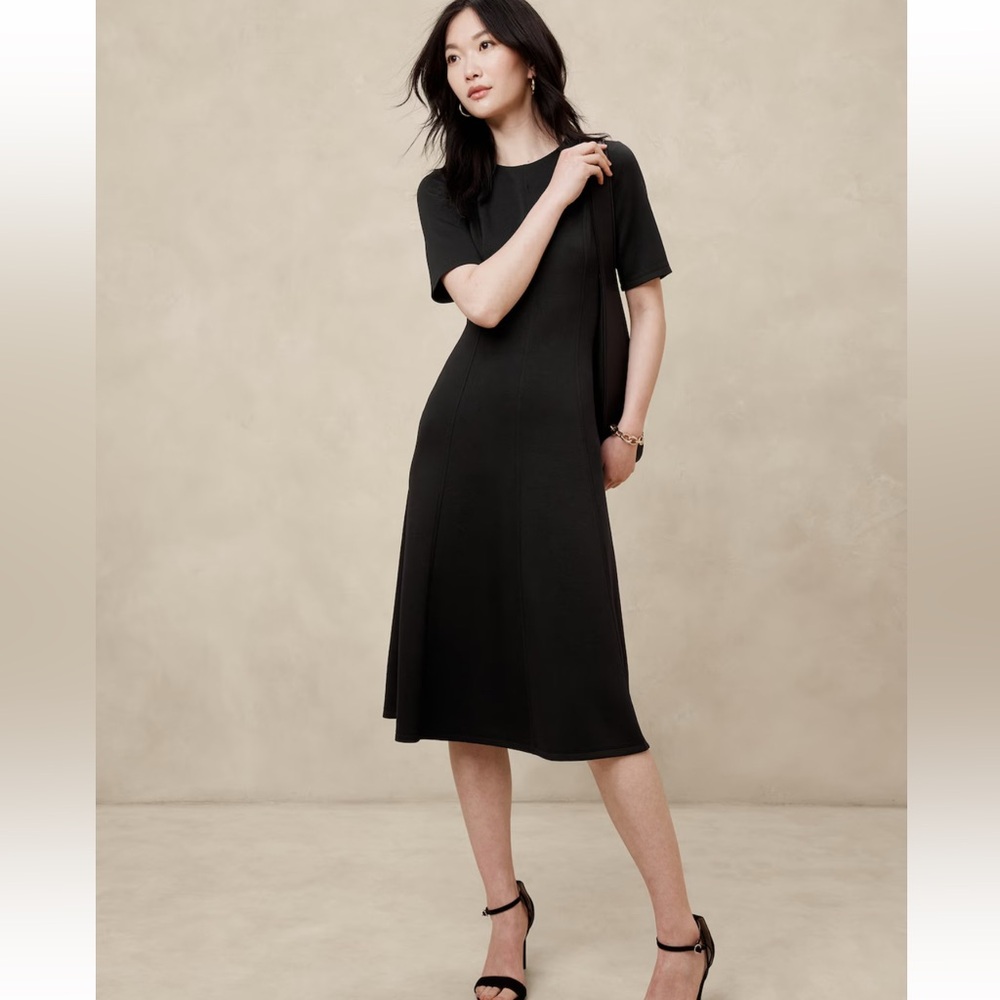 New! Banana Republic Factory SOFT TOUCH SCUBA SEAMED MIDI DRESS